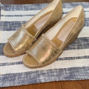 Jack Rogers Metallic Gold Wedge Shoes